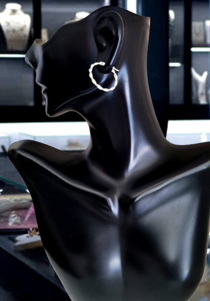 ♥️Sterling Silver Twist Wrap Hoop Earrings