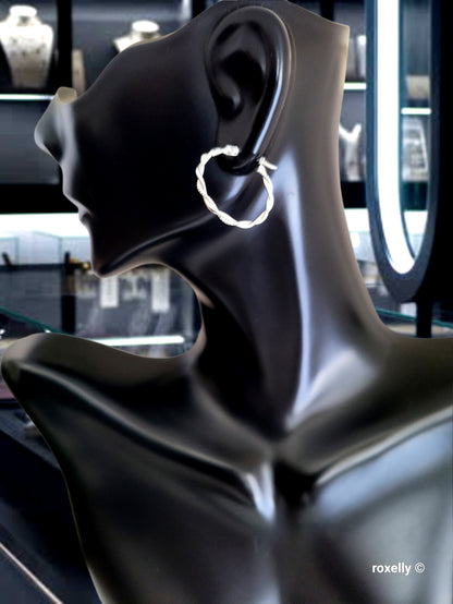 ♥️Sterling Silver Twist Wrap Hoop Earrings