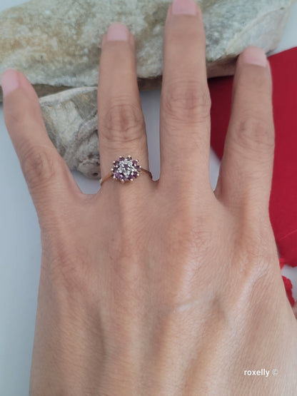 ❤️10k Size 6 Precious Solid Yellow Gold Rubies and Diamond Ring!