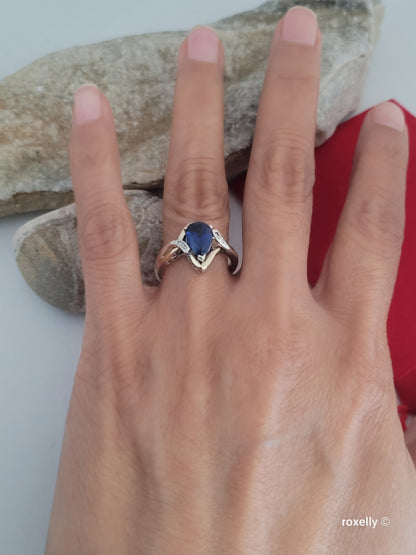 ❤️Sterling Silver & Solid Gold Sapphire and Diamond Set – Ring (Size 6.75), Necklace & Pendant!