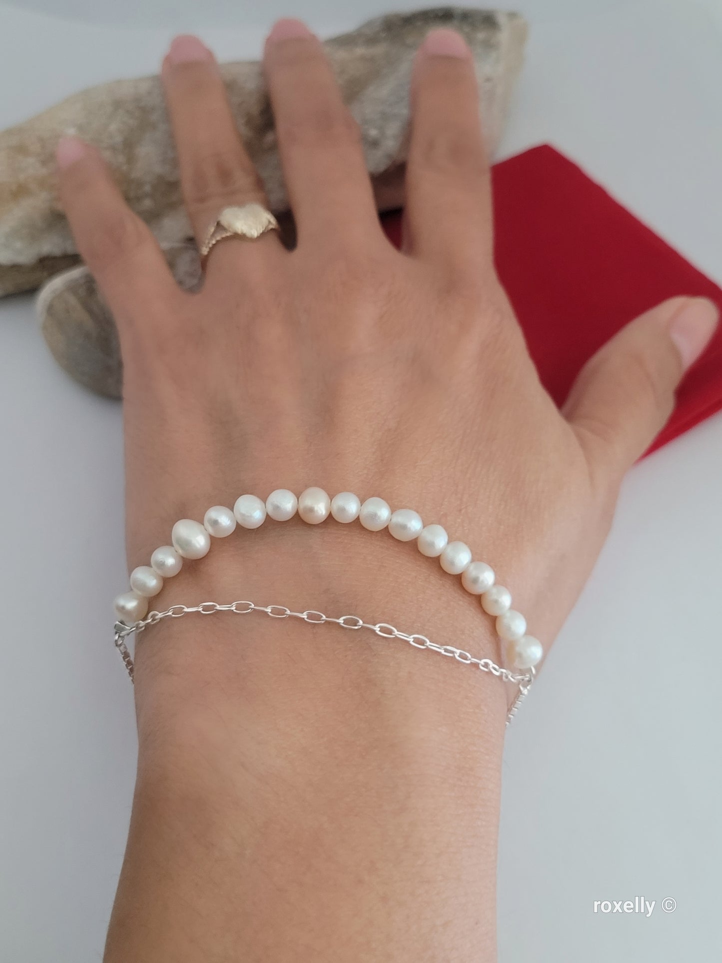 ❤️925 Sterling Silver Fresh-Water Pearls Bracelet!
