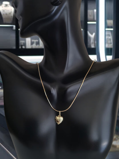 ❤️14k 10k Solid Yellow Gold Heart-Shaped Ring and Pendant Diamond Cut!