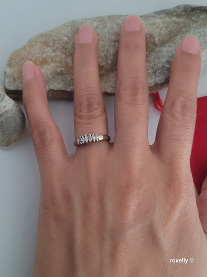 ❤️14k Size 5.25 Precious Solid White Gold Genuine Diamond Tiara Design Ring!