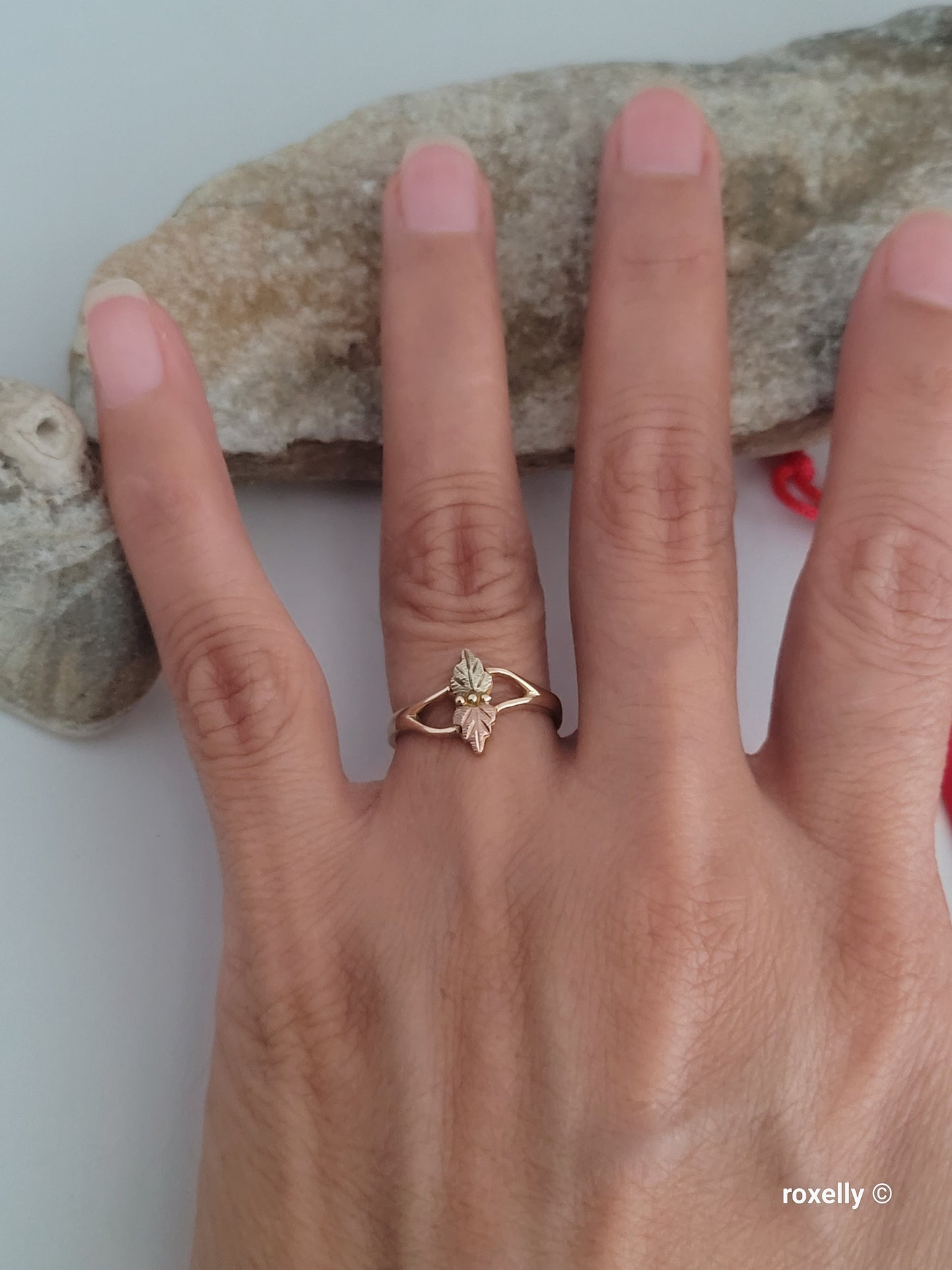 ❤️10k Size 6 Precious Solid Yellow Gold Leaves-Shaped Black Hills Ring!