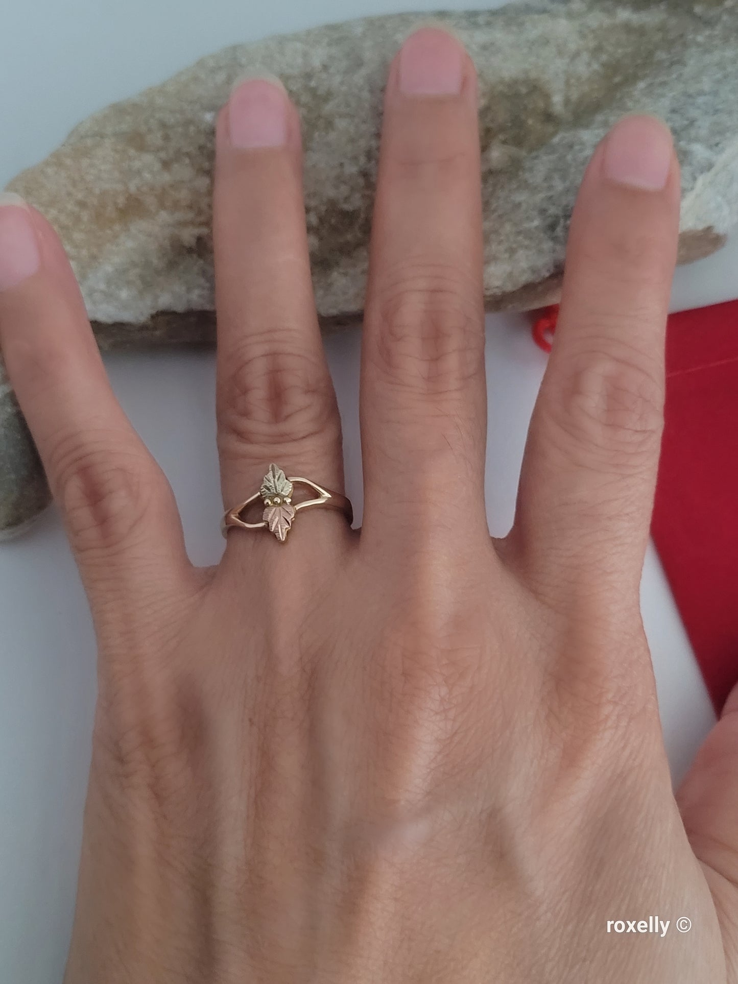 ❤️10k Size 6 Precious Solid Yellow Gold Leaves-Shaped Black Hills Ring!