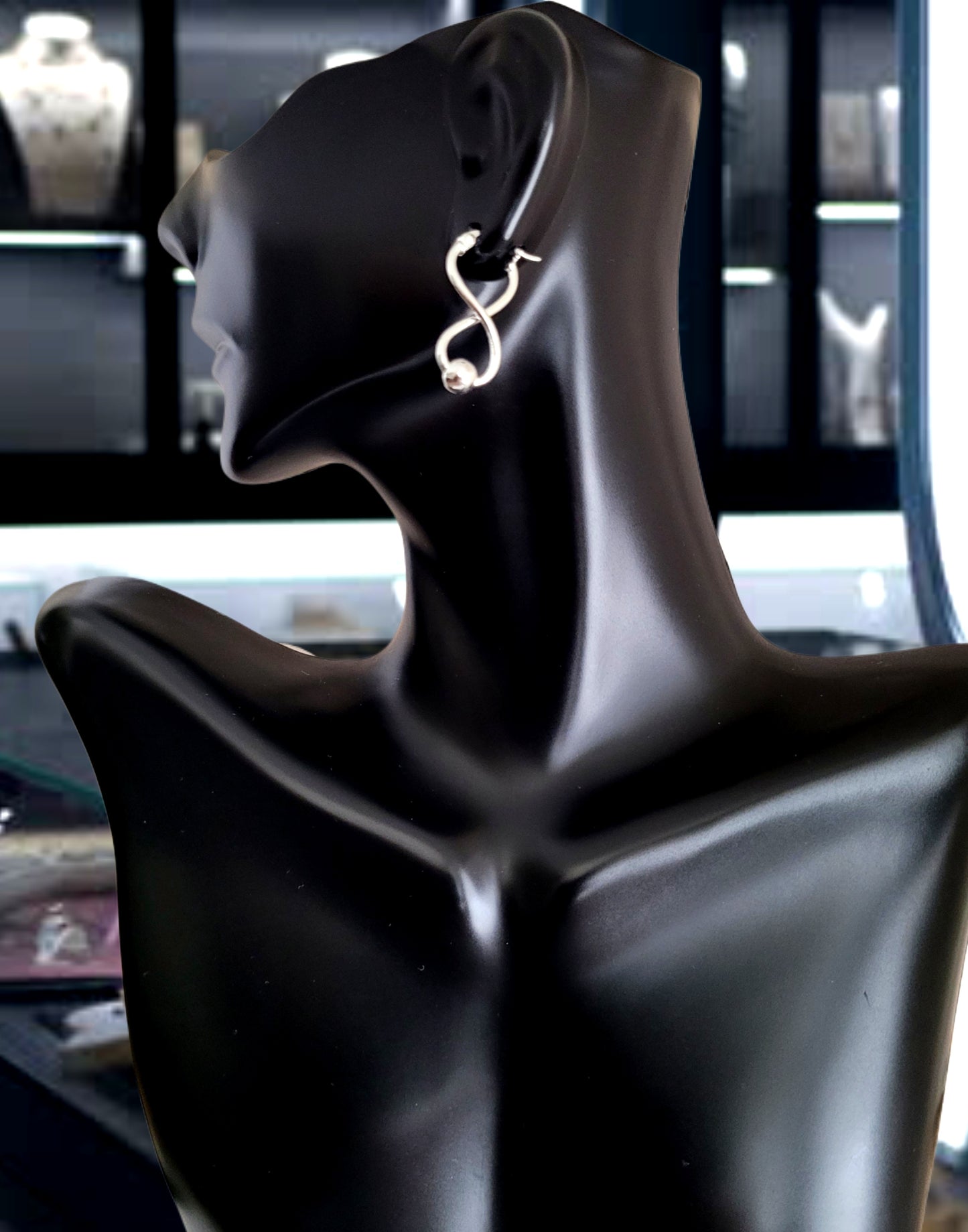 ♥️Sterling Silver Infinity Bead Drop Design Earrings!