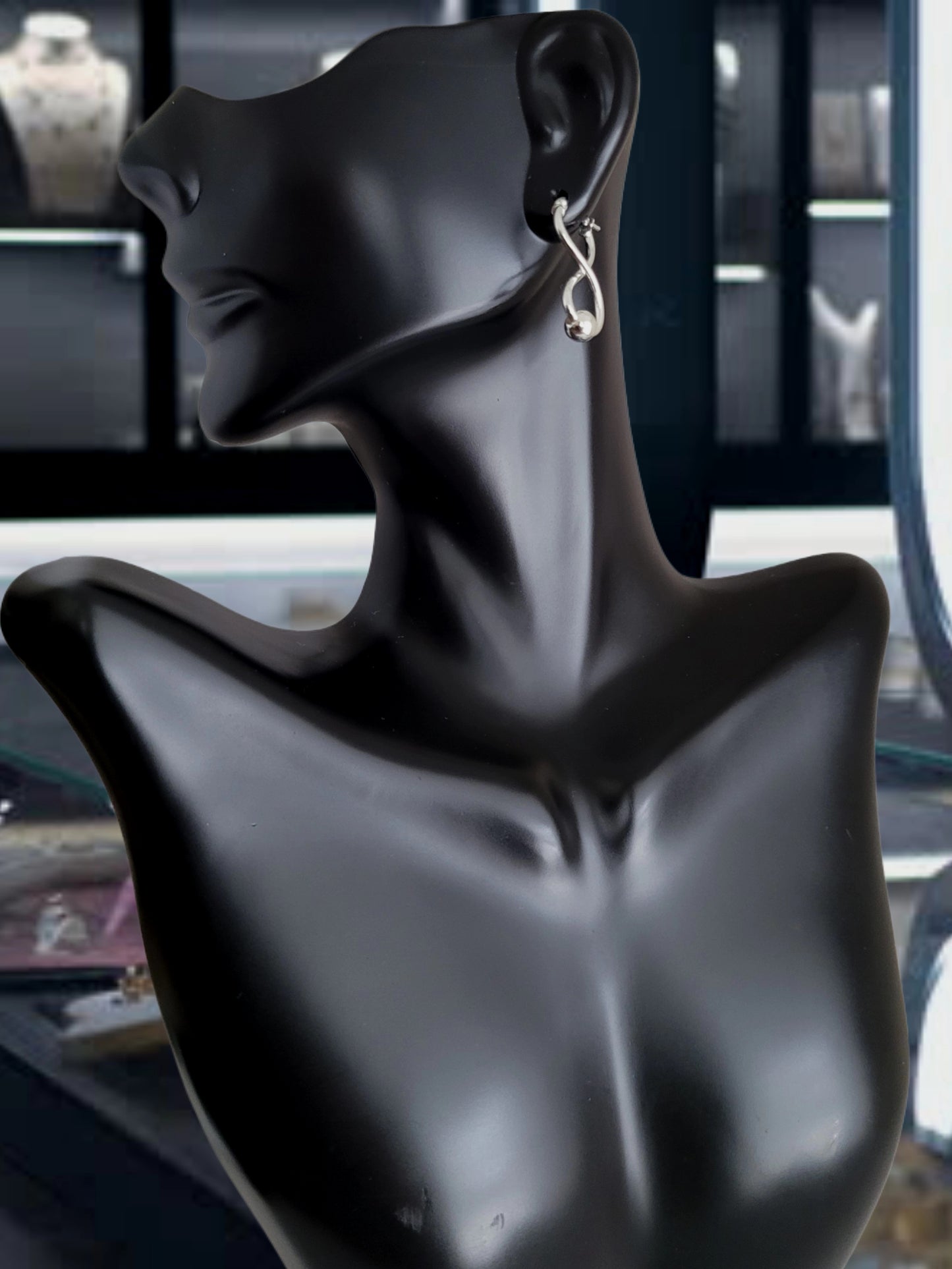 ♥️Sterling Silver Infinity Bead Drop Design Earrings!