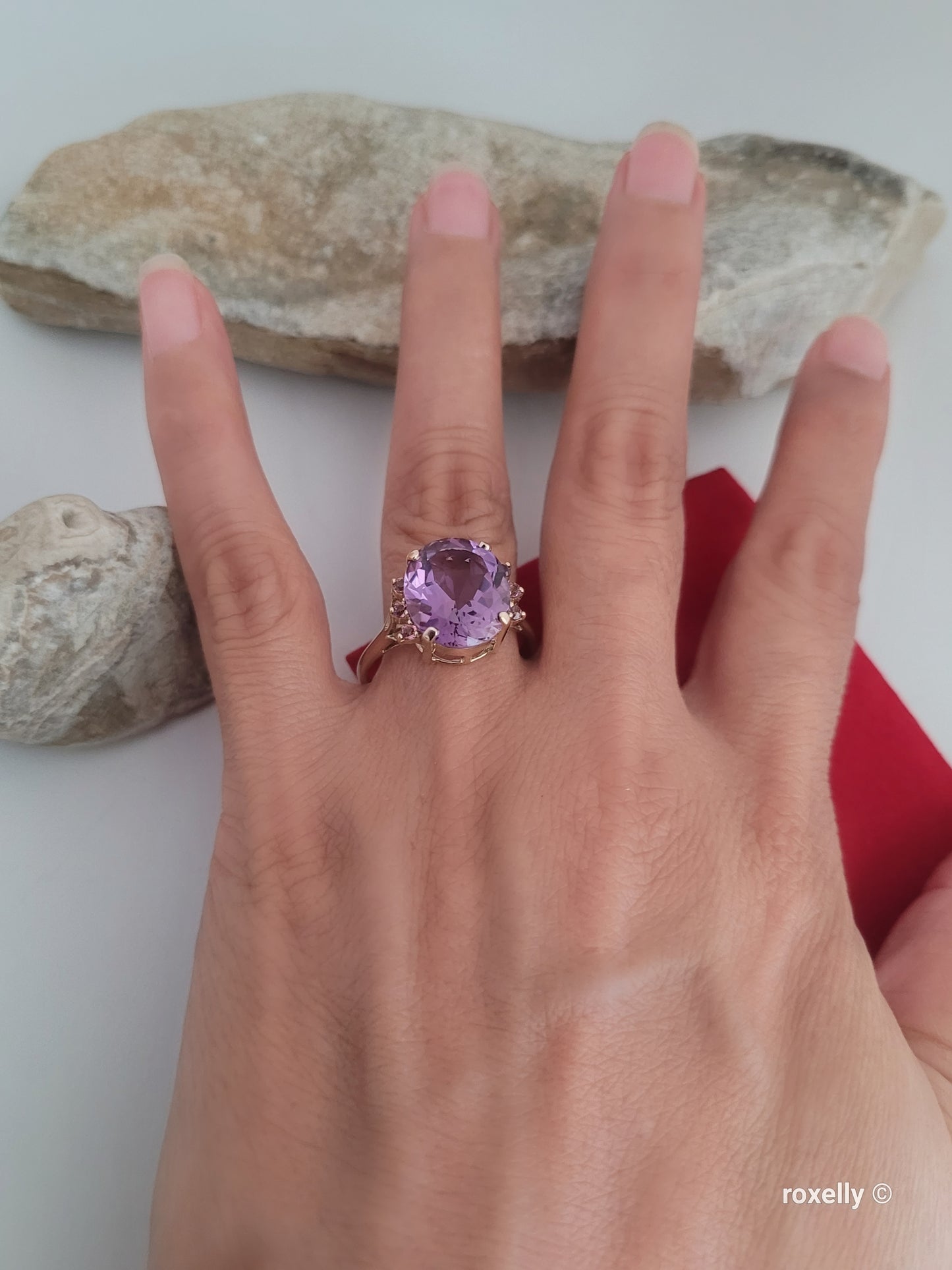 ❤️14k Size 11 Gorgeous Solid Yellow Gold Amethyst and Tourmaline Cocktail Ring!