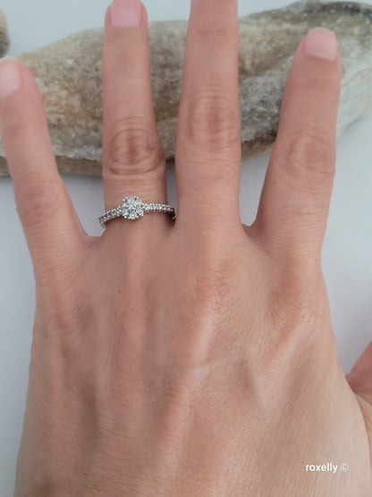 ❤️14k Size 6.75 Precious Solid White Gold Genuine Diamond Ring!