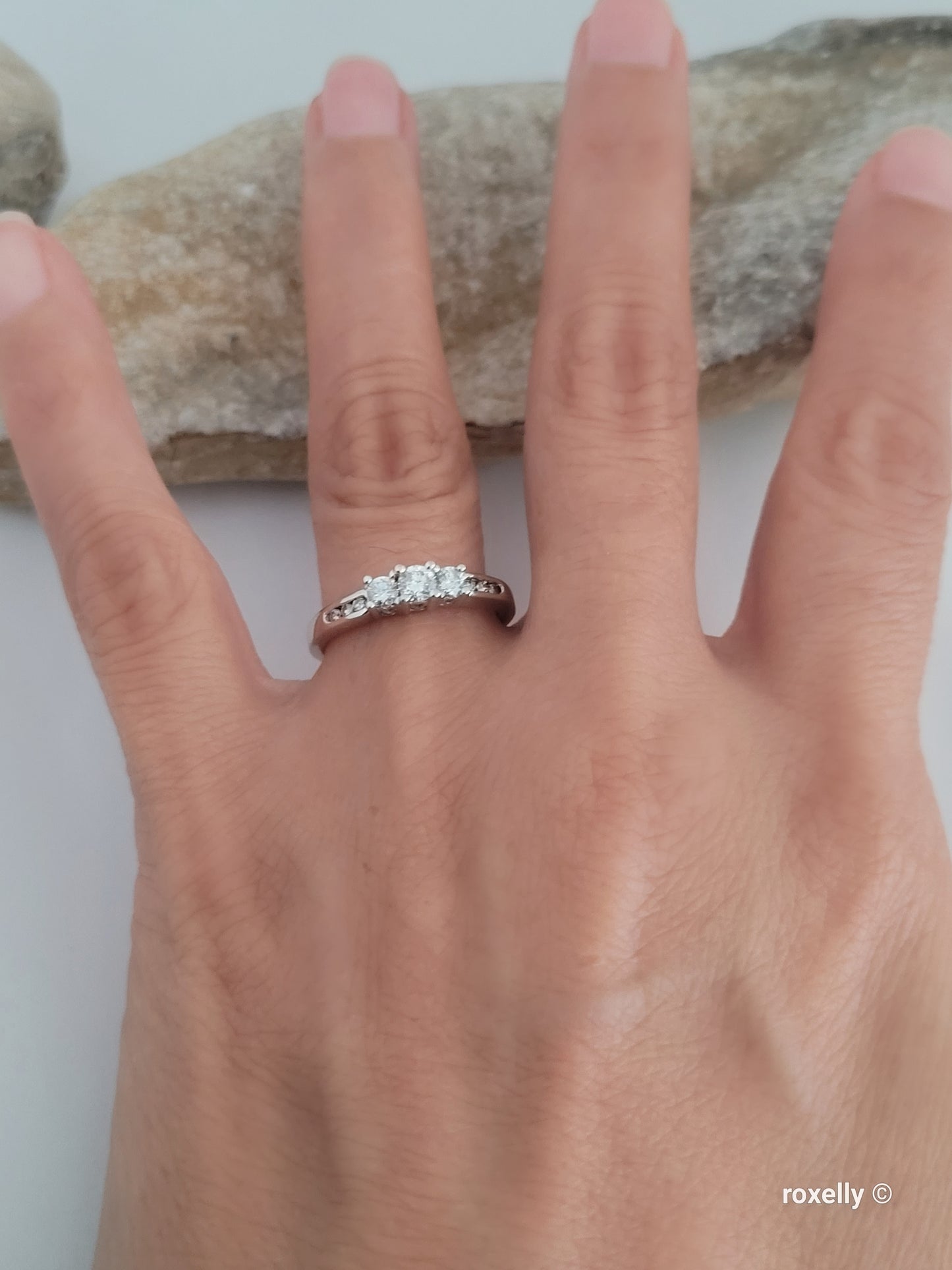 ❤️14k Size 7.25 Precious Solid White Gold Genuine Diamond Ring!