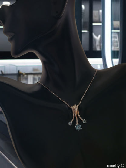 ❤️925 Amazing Sterling Silver Blue Topaz Necklace and Pendant!