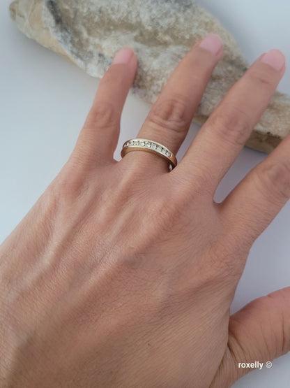 ❤️14k Size 8.5 Beautiful Solid Yellow Gold Genuine Diamond Band Ring!