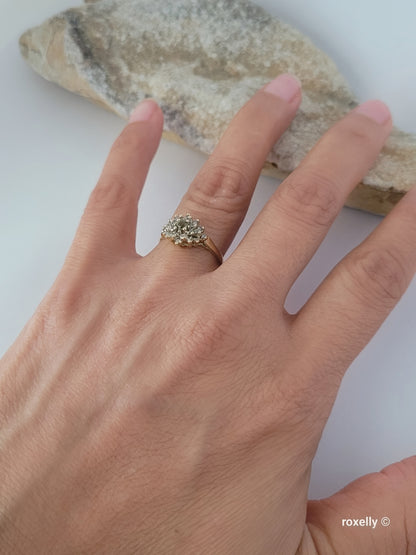 ❤️14k Size 6.25 Vintage Solid Yellow Gold Amethyst and Genuine Diamonds Ring!