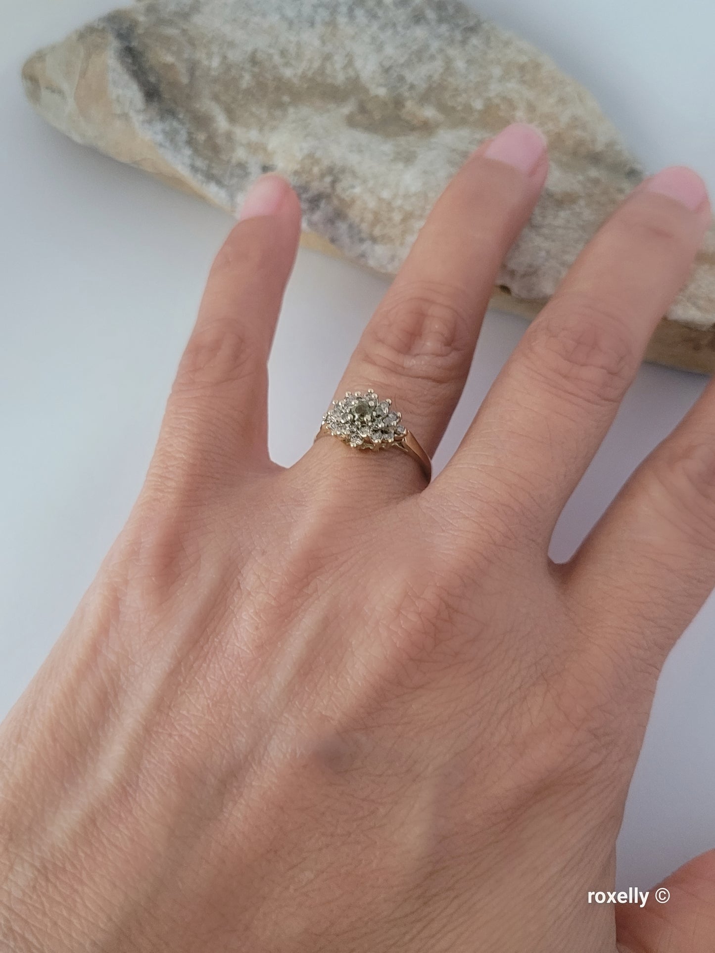 ❤️14k Size 6.25 Vintage Solid Yellow Gold Amethyst and Genuine Diamonds Ring!