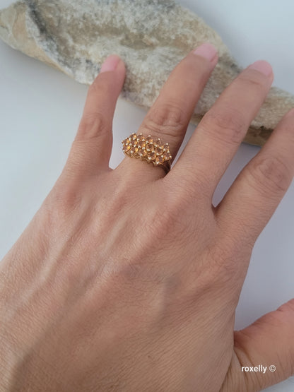 ❤️14k Size 6 Beautiful Solid Yellow Gold Citrine Cocktail Ring!