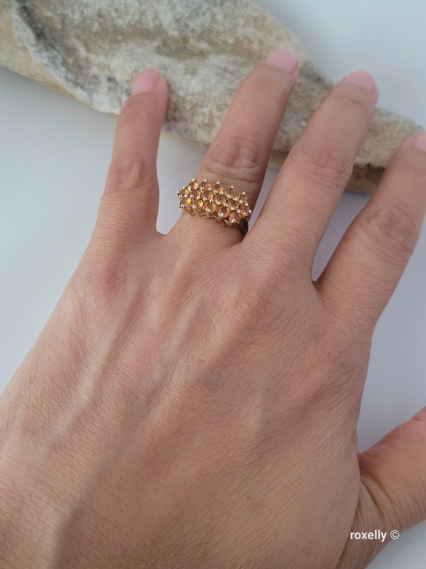 ❤️14k Size 6 Beautiful Solid Yellow Gold Citrine Cocktail Ring!