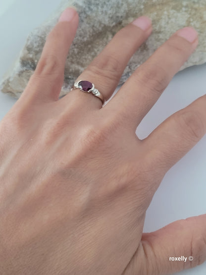 ❤️14k Size 4.5 Precious Solid White Gold Tourmaline and Diamonds Ring!