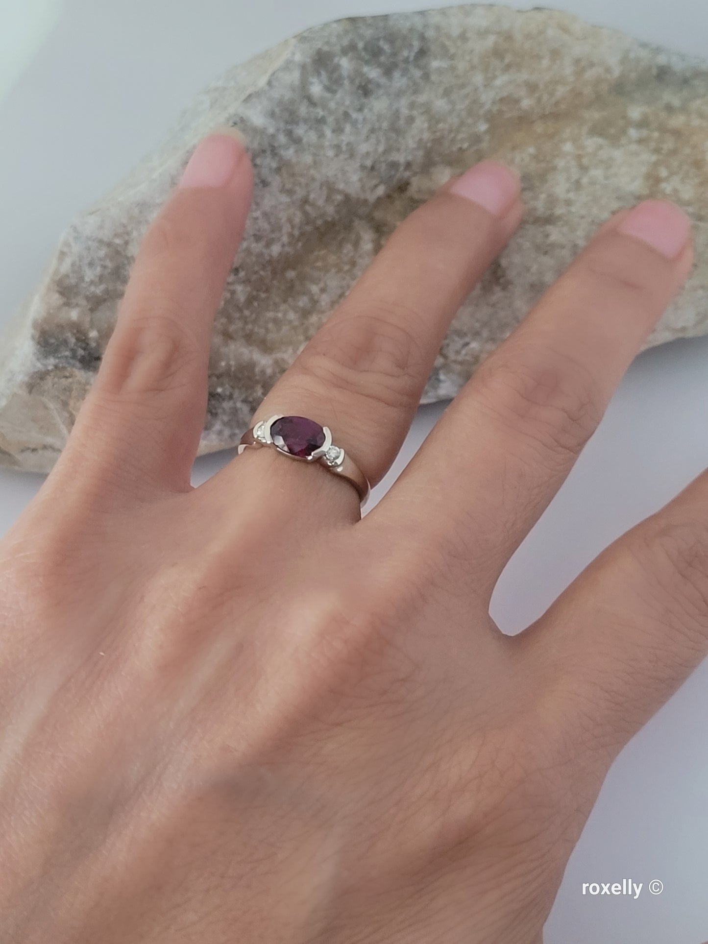 ❤️14k Size 4.5 Precious Solid White Gold Tourmaline and Diamonds Ring!