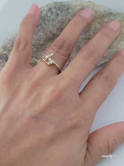 ❤️14k Size 6 Beautiful Solid Yellow Gold Genuine Diamond Ring!