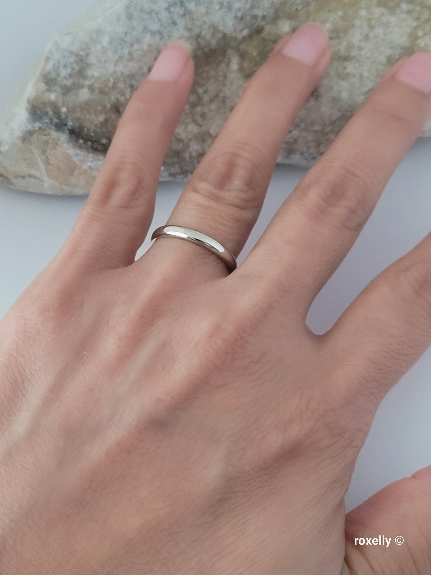 ❤️14k Size 6.75 Beautiful Solid White Gold Band Ring!