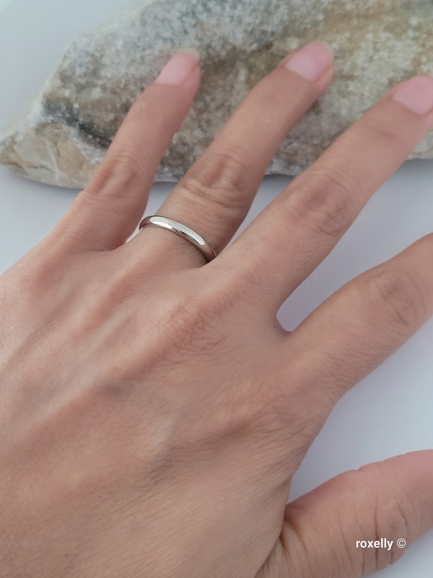 ❤️14k Size 6.75 Beautiful Solid White Gold Band Ring!