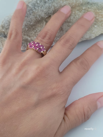 ❤️10k Size 9 Beautiful Solid Yellow Gold Rubies Gemstones Ring!