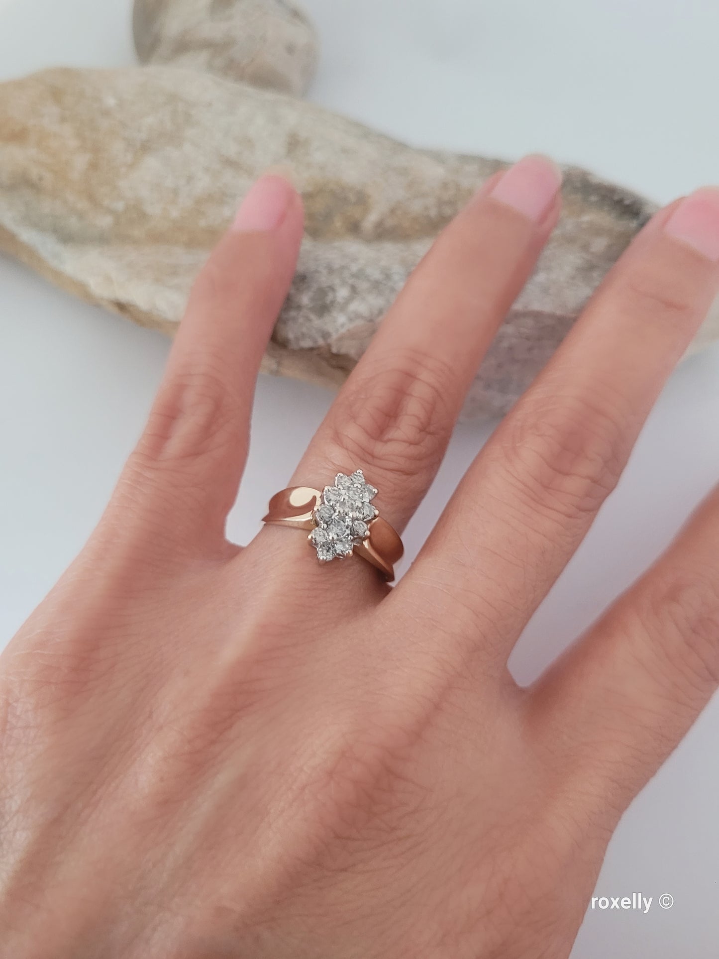 ❤️10k Size 7 Precious Solid Yellow Gold Genuine Diamond Cluster Ring!