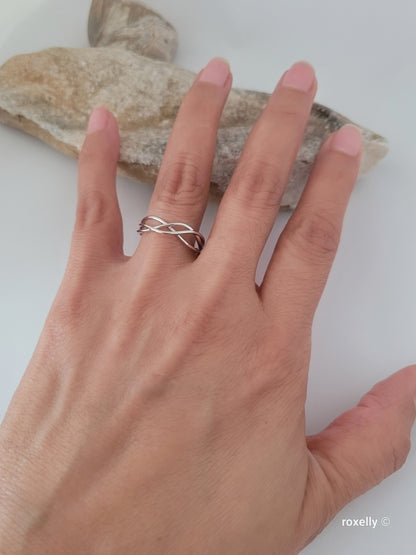 ❤️14k Size 8 Precious Solid White Gold Open Design Ring!