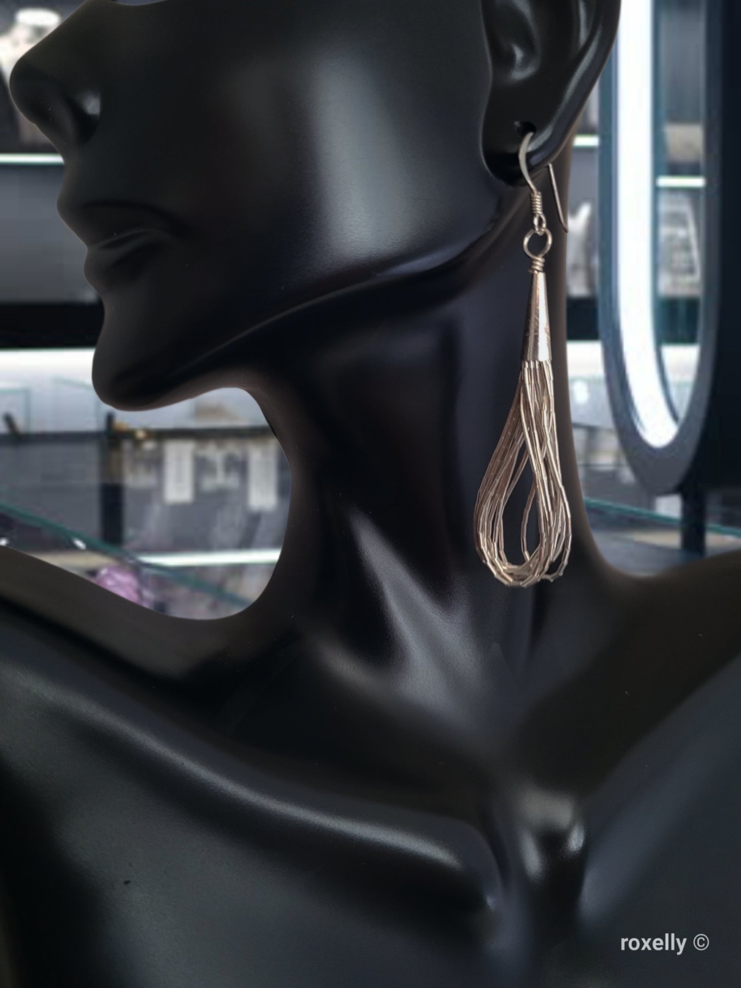 ❤️925 Beautiful Sterling Silver Navajo Liquid Design, 8 Strands Earrings!