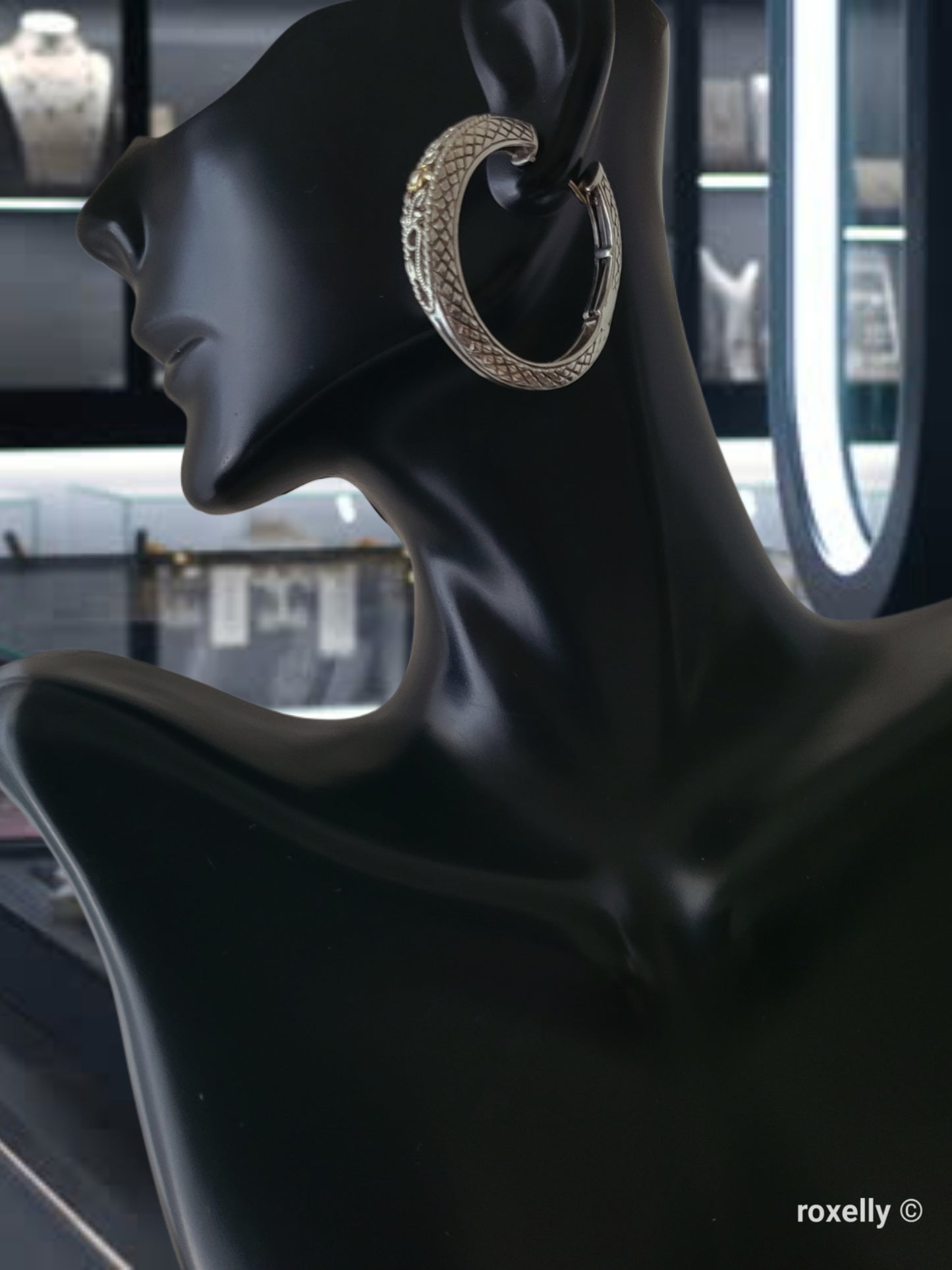 ❤️925 Precious Sterling Silver & 18k Solid Gold Diamond Filigree Design Earrings!