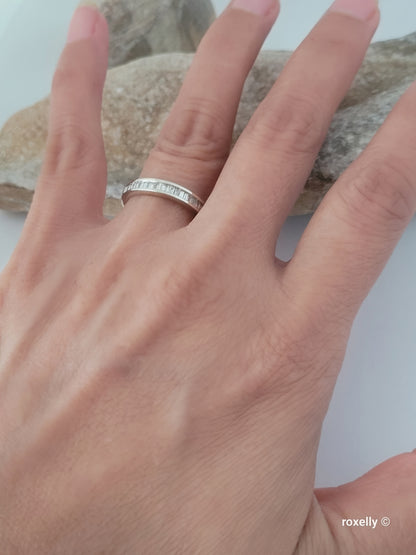 ❤️14k Size 6.5 Precious Solid White Gold Genuine Diamond Band Ring!