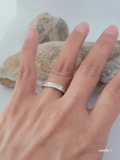 ❤️14k Size 6.5 Precious Solid White Gold Genuine Diamond Band Ring!