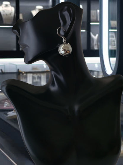 ❤️925 Vintage Sterling Silver World Globe Ringing Design Earrings!