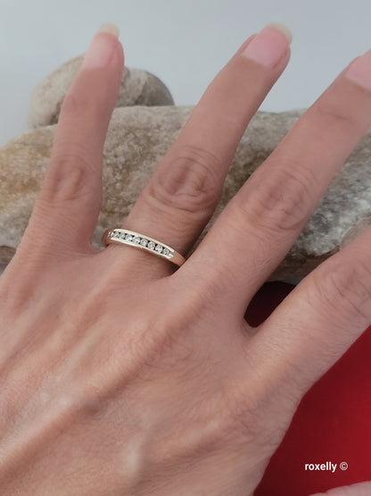 ❤️14k Size 8.5 Lovely Solid Yellow Gold Genuine Diamonds Band Ring!