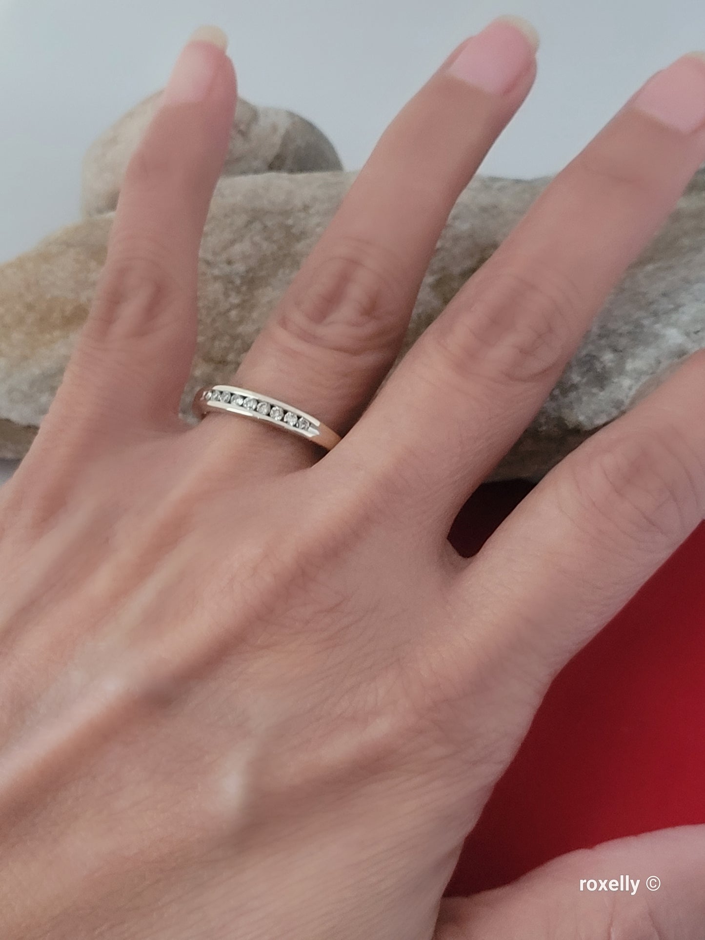 ❤️14k Size 8.5 Lovely Solid Yellow Gold Genuine Diamonds Band Ring!