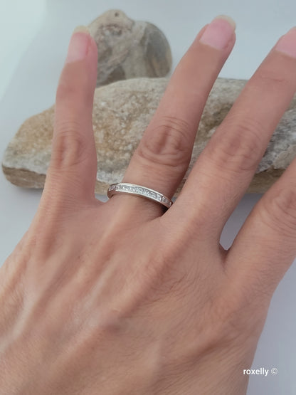 ❤️14k Size 8 Precious Solid White Gold Cubic Zirconia Band Ring!