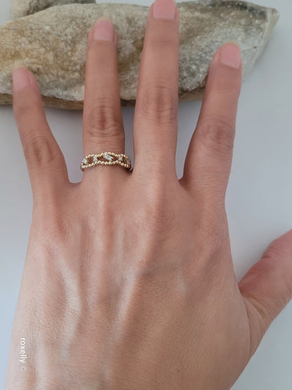 14k Yellow Gold Diamonds Band Ring Size 7 Solid Gold!