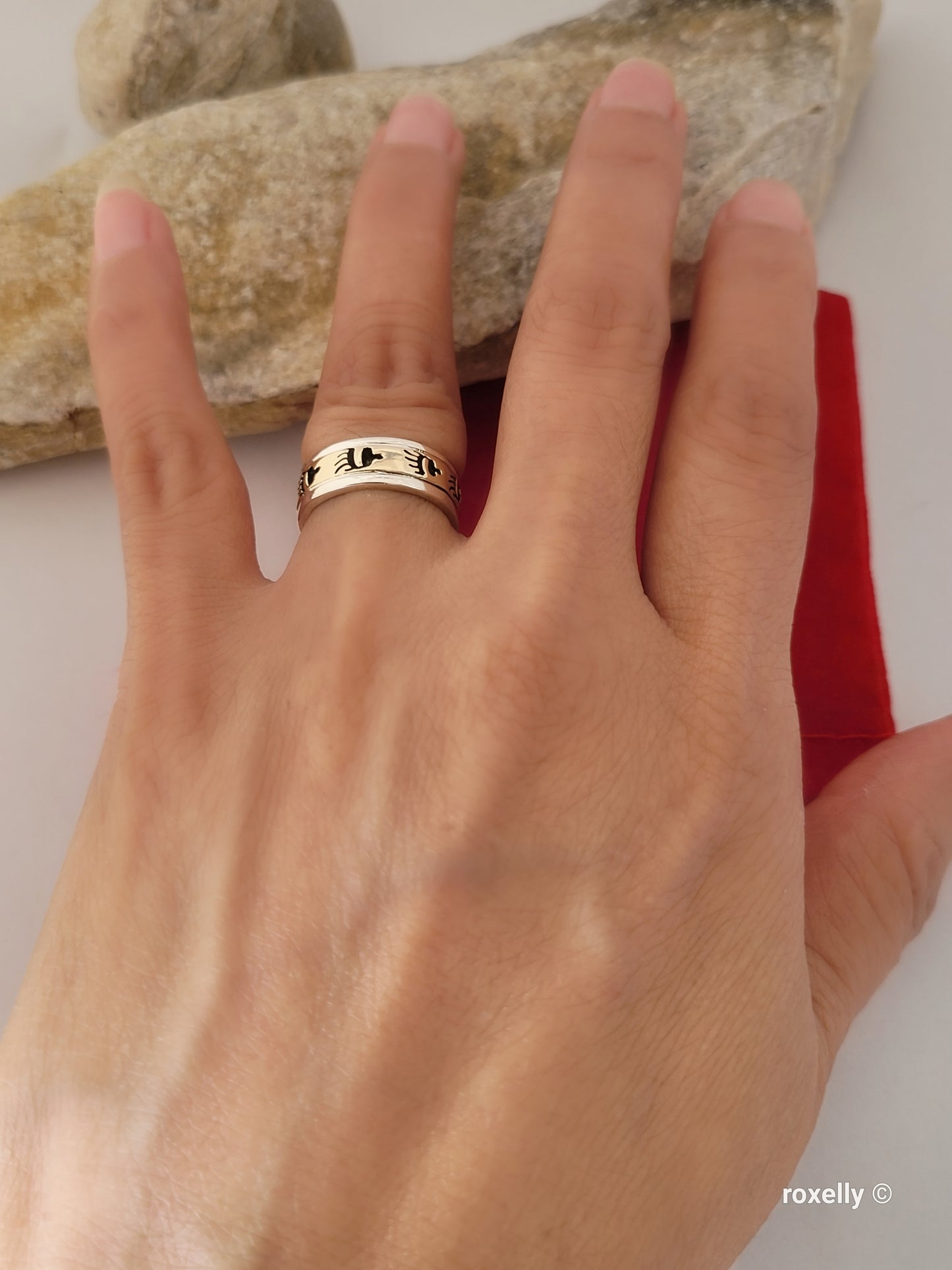 925 Sterling Silver and 14K Yellow Gold Ring Size 5
