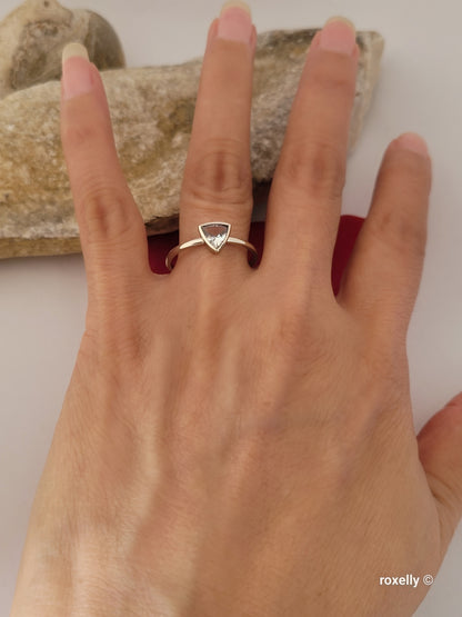 10K White Gold Cubic Zirconia Gemstone Ring Size 9.25 Solid Gold