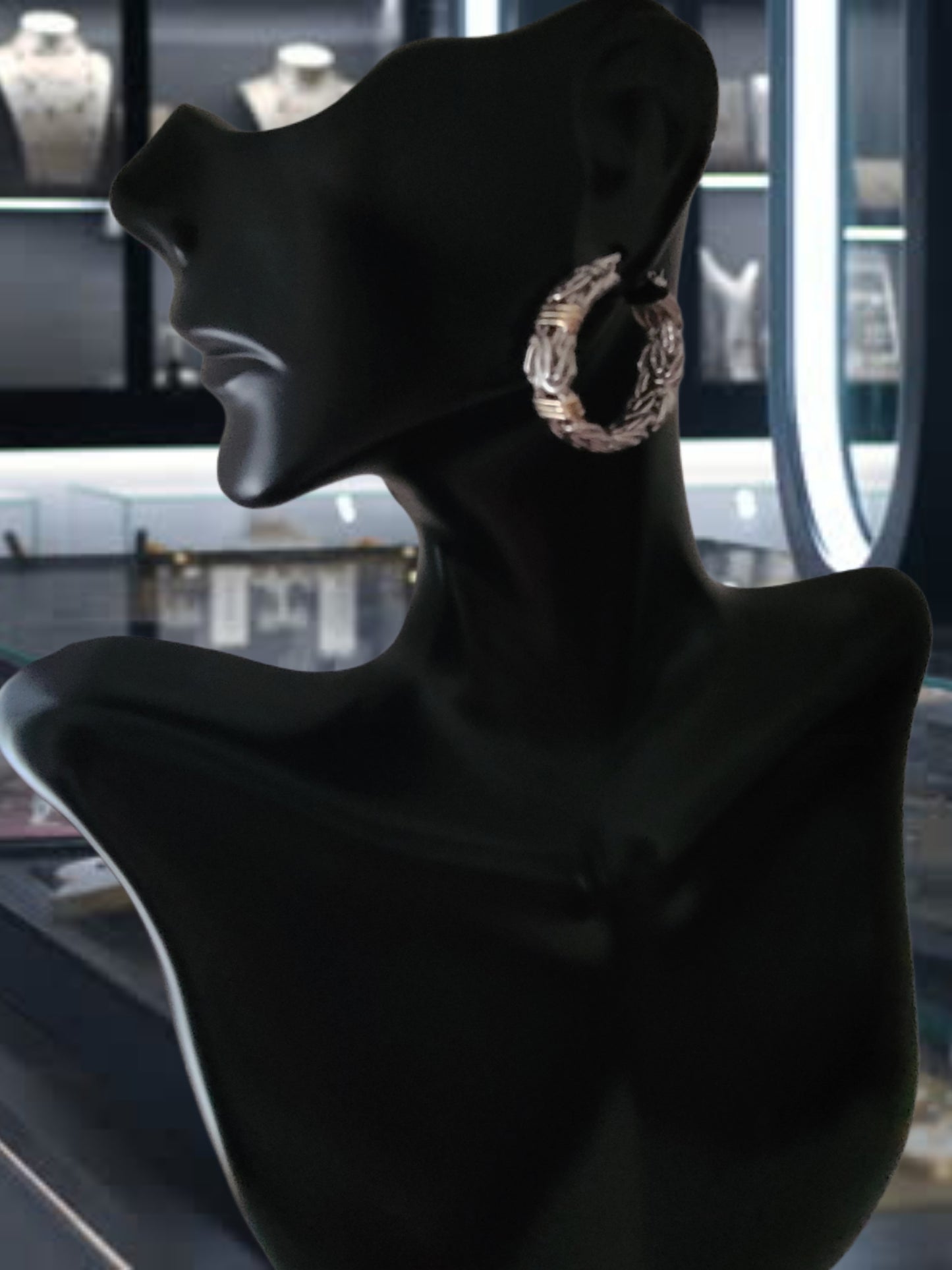 925 Sterling Silver and 14k Solid Gold Hoop Earrings Made in Turkey
