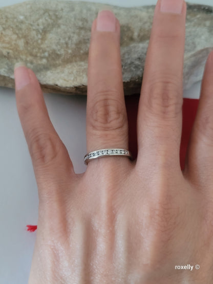 14K White Gold Diamonds Band Ring Size 6.25 Solid Gold