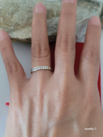 14K White Gold Diamonds Band Ring Size 6.25 Solid Gold