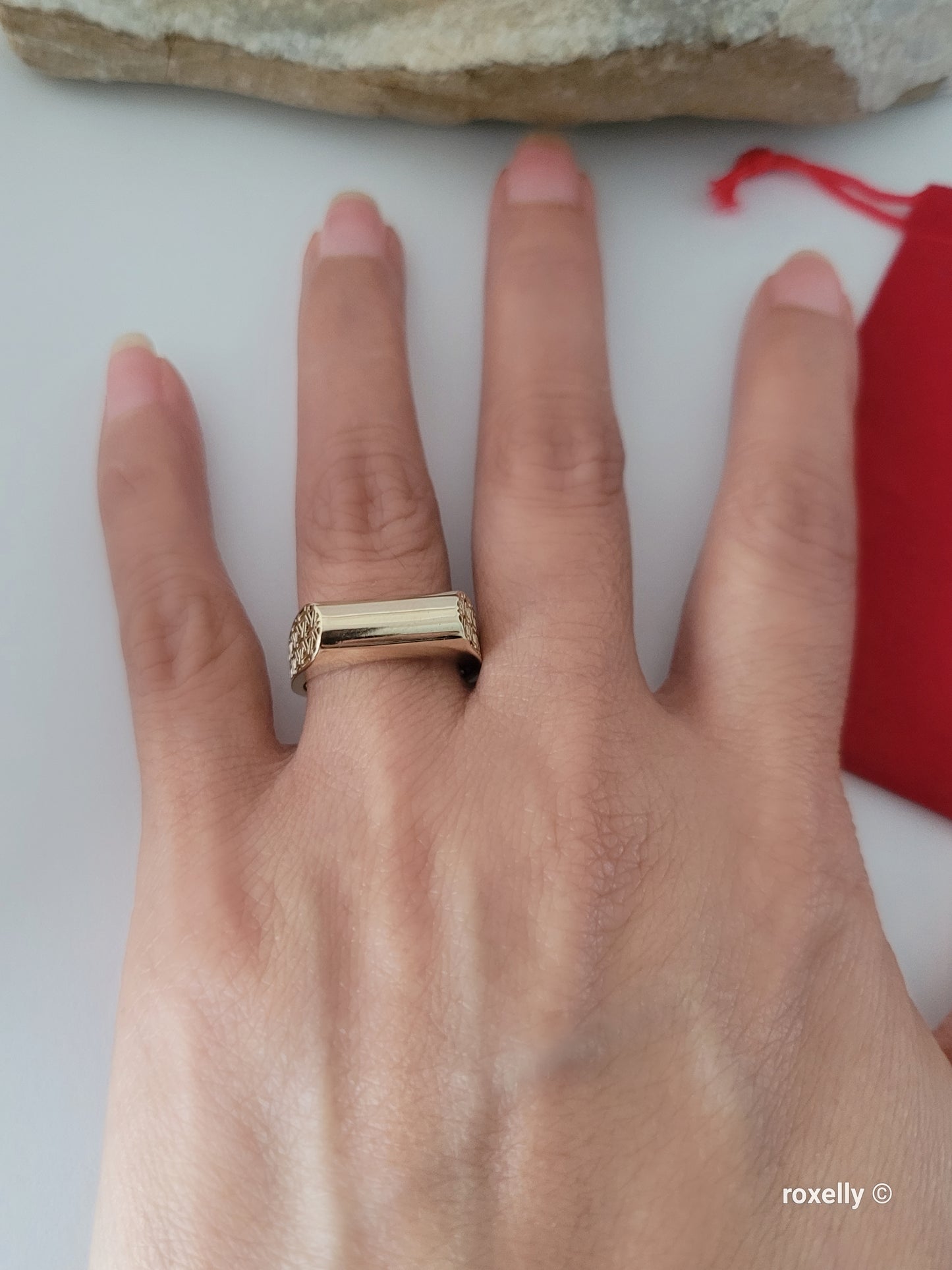 10K Yellow Gold Filigree & Bar Design Ring Size 8 Solid Gold