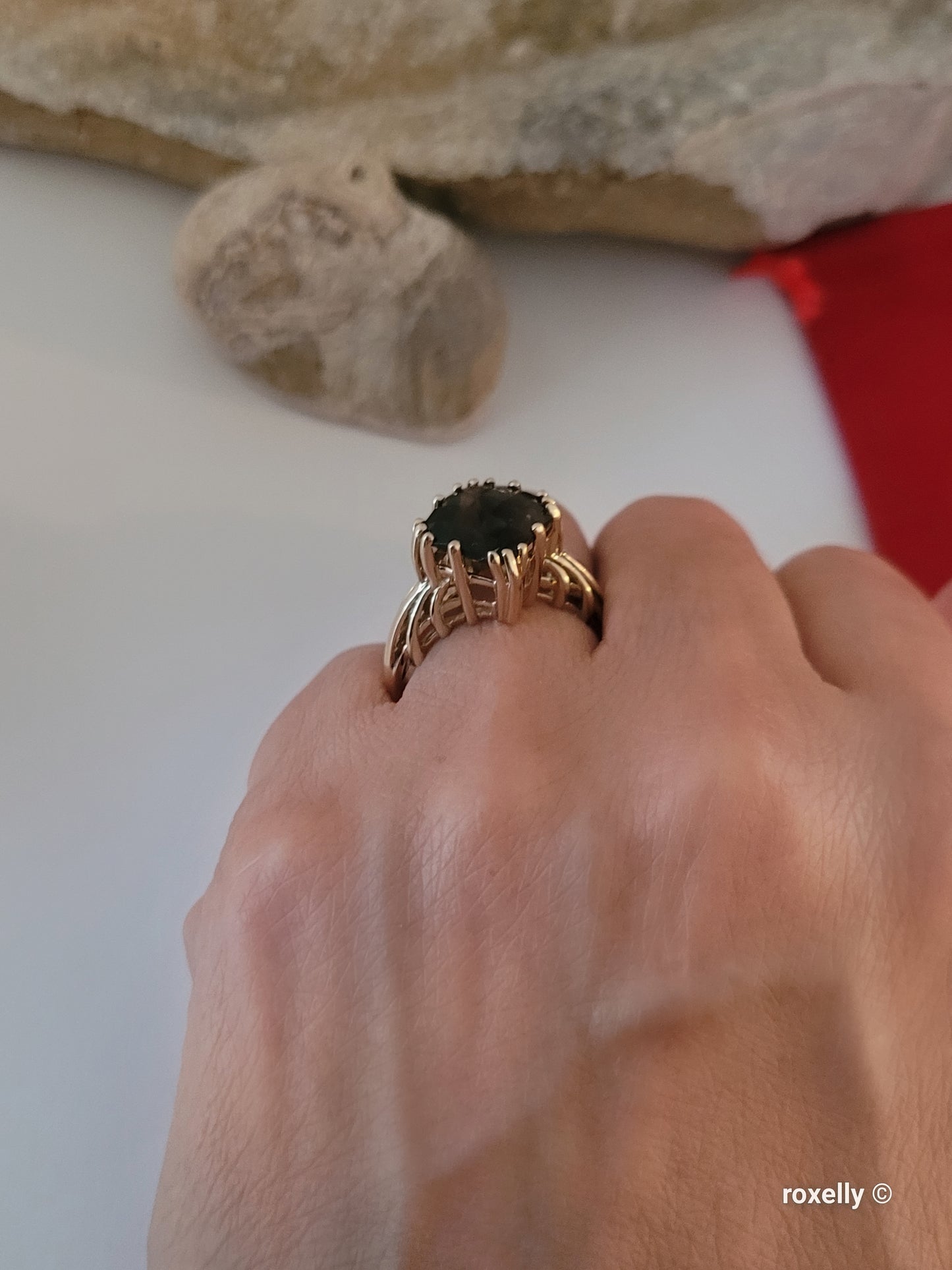 14K Yellow Gold Smoky Topaz Ring Size 9, Solid Gold