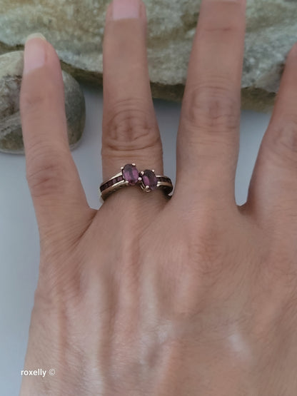 10K Yellow Gold Red Spinel Ring Size 7, Solid Gold