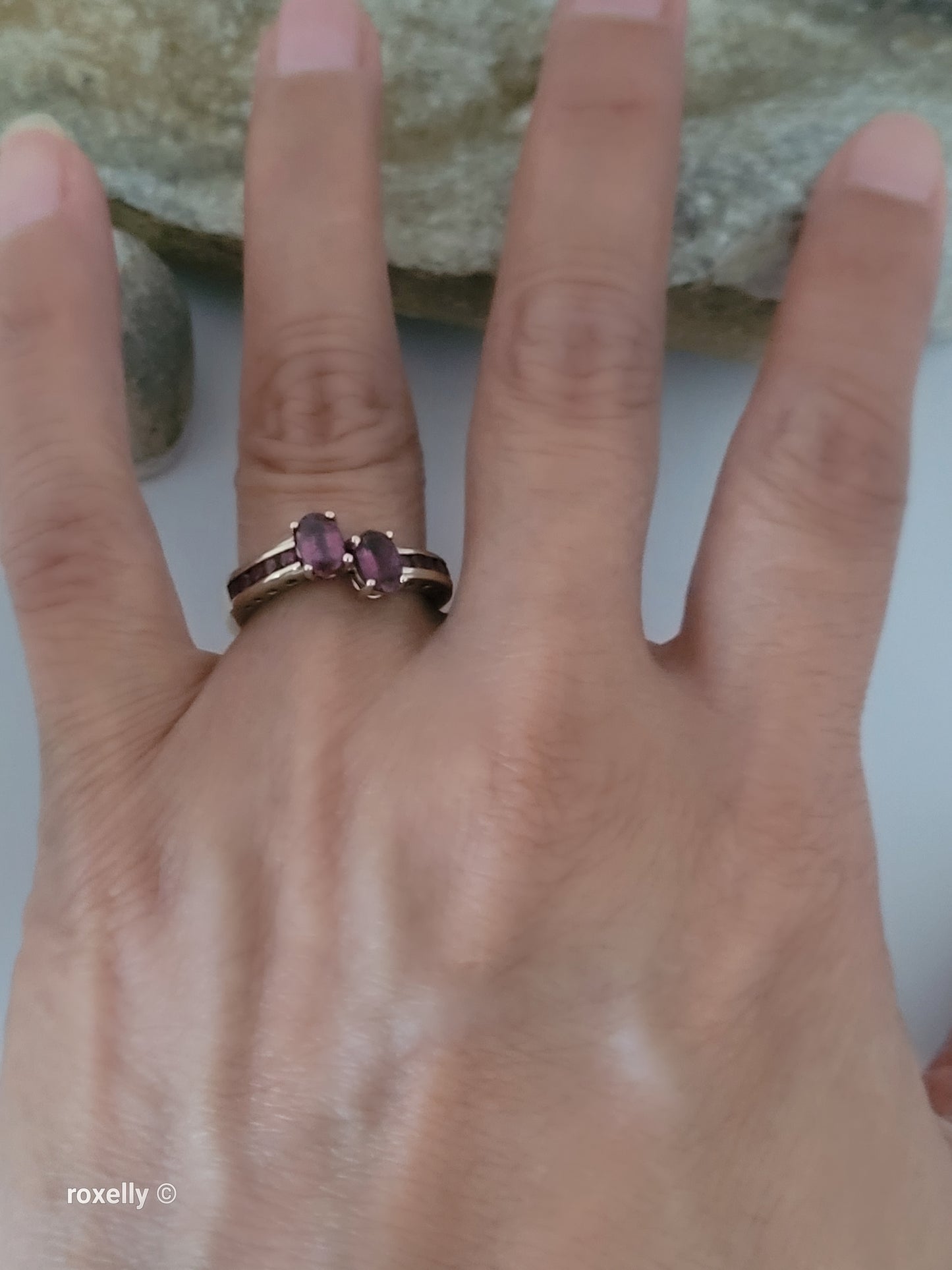 10K Yellow Gold Red Spinel Ring Size 7, Solid Gold
