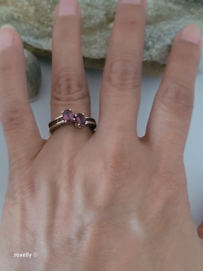 10K Yellow Gold Red Spinel Ring Size 7, Solid Gold