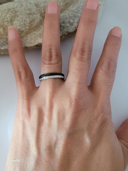 Authentic Charriol Ring – 18k Solid Gold, Geunine Diamonds, and Hypoallergenic Steel Ring – AMAZING!