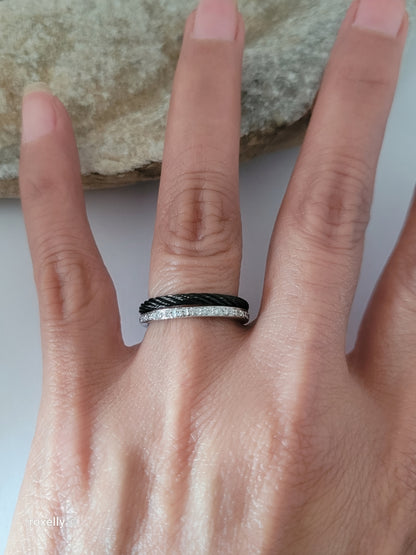 Authentic Charriol Ring – 18k Solid Gold, Geunine Diamonds, and Hypoallergenic Steel Ring – AMAZING!