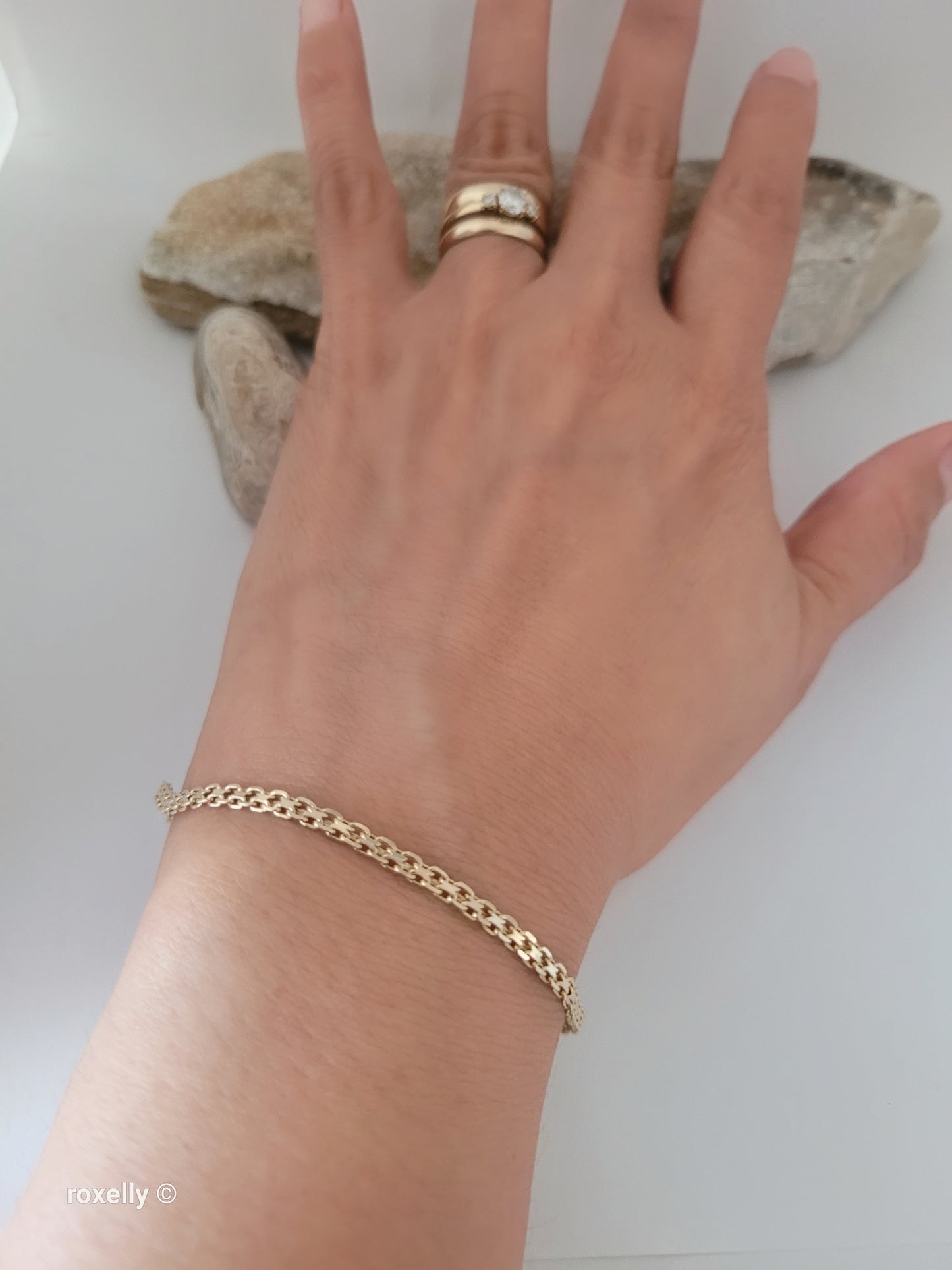 14K Yellow Gold Bismark Link Bracelet, Solid Gold!
